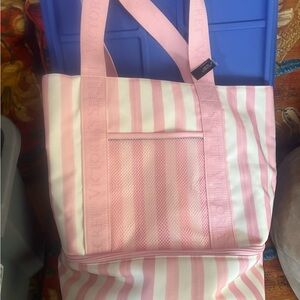 Victoria's Secret Pink and White Tote Bag